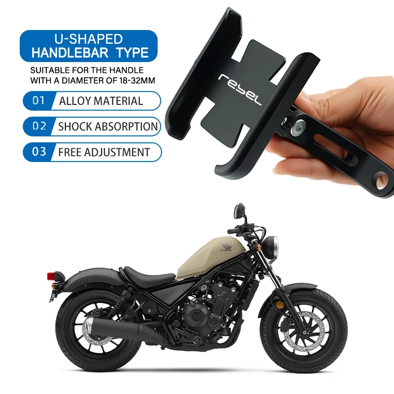 

Alloy Motorcycle Cell Phone Support Bracket Mirror Mount Navigation Stand For Rebel CMX 300 500 CMX300 CMX500 Riding Upgrade