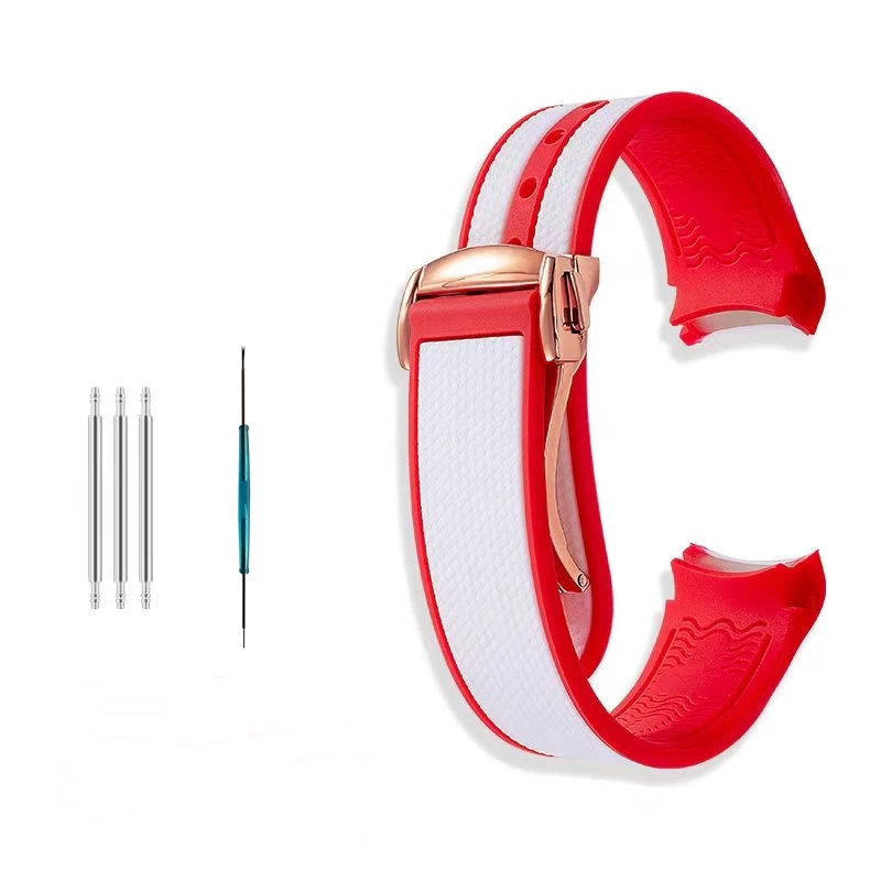 Para Omega × Swatch co-branded Planet Snoopy MoonSwatch Speedmaster correa de reloj de goma curvada pulsera de 20mm