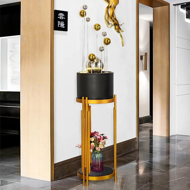 Modern simple wrought iron flowing water ornament living room office desktop counter bar table home decoration creative water la