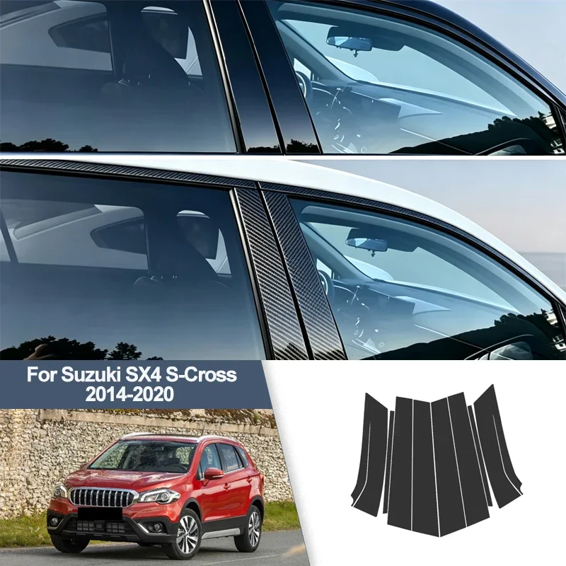 For Suzuki SX4 S-Cross 2014-2020 B/C Pillar Post Stickers PC Window Middle Pillar Trim Decorative Car Exterior Protect Parts