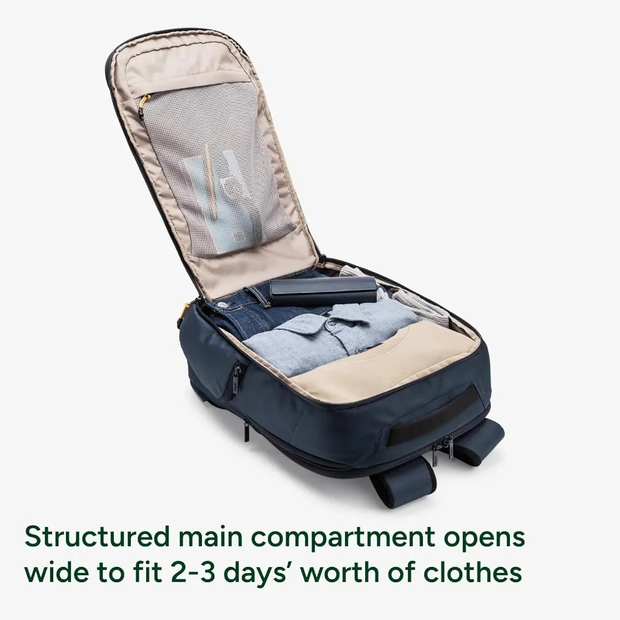 Halfday Roamer All-in-One Travel Backpack 15" Laptop Compartment Built-In Shoe/Laundry Pouch Magnetic Sternum Strap Padded Shou