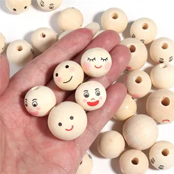 CH02 20Pcs DIY Child Beaded For Bracelet Making Round Wooden Beads Wooden Crafts Jewelry Custom Loose Beads Home Decorations