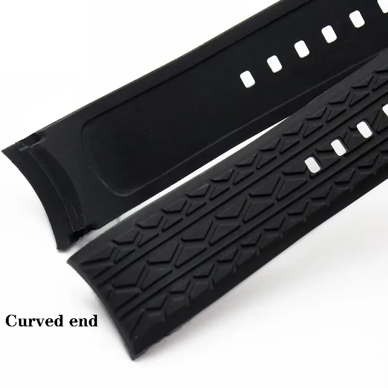 High quality silicone Rubber watch strap For Porsche design p6612 black watchband belt Wristband Replacement Watch Bracelet 24mm