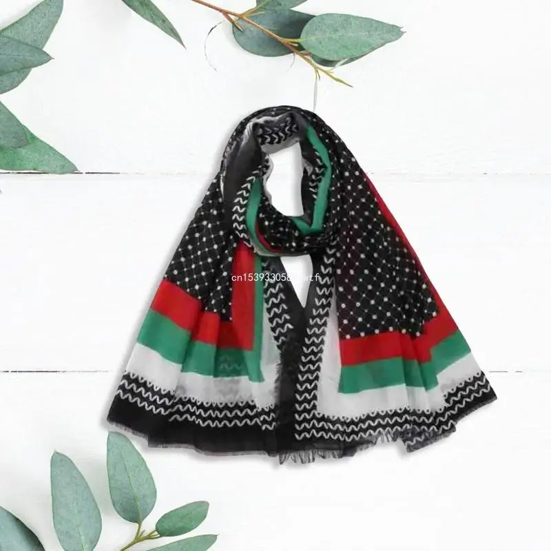 Multipurpose Scarf Shawl, Keffiyeh Wrap Hijab for Casual and Sports Activity Dropship
