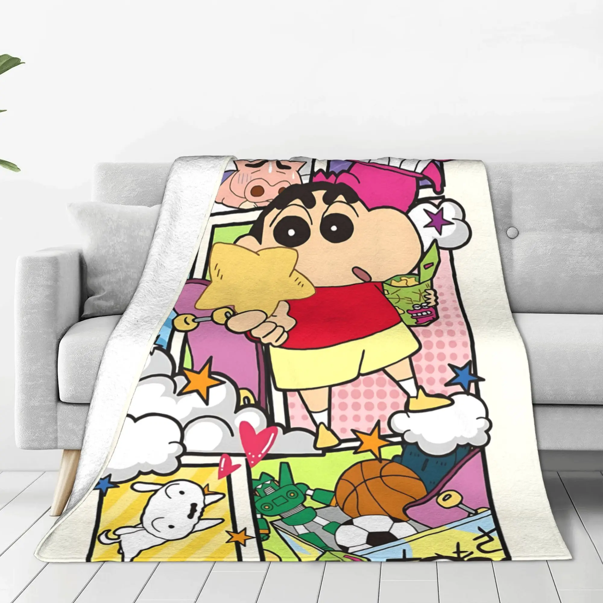 1PC Home Crayon Shin chan‌s  Blanket Throw Super Cosy Plush Living Room Sofa