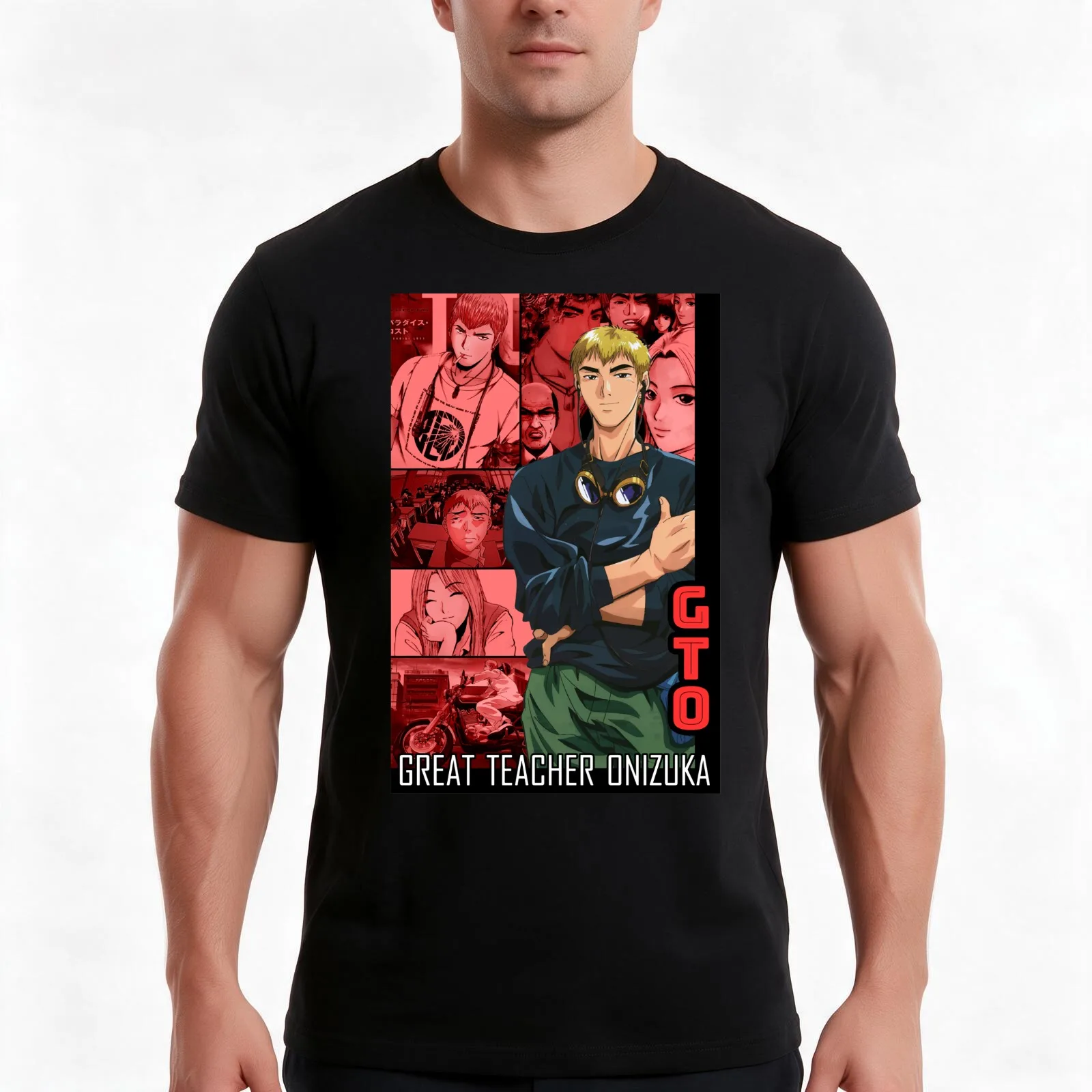 Great Teacher Onizuka T-Shirt, Summer Casual Cotton Tee, Oversized Streetwear Tops, Vintage Graphic Print, Unisex Men Women
