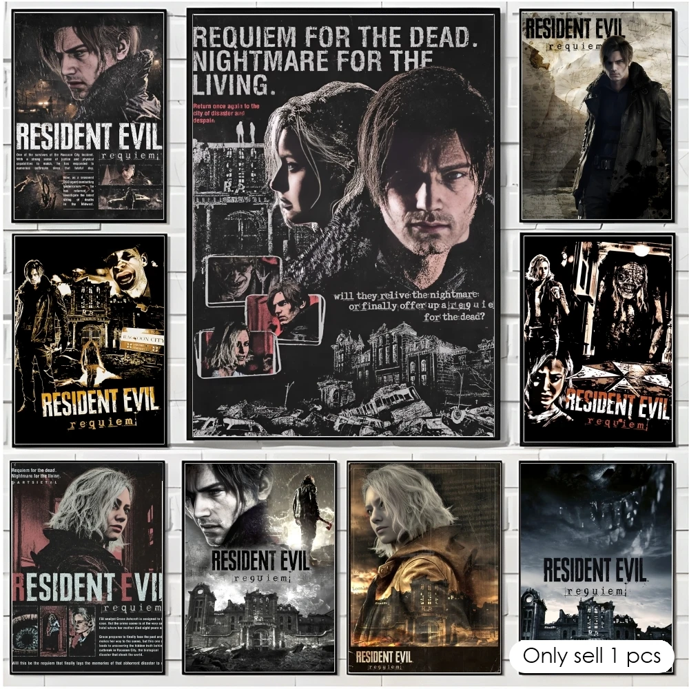 Game R-resident Evil Requiem Painting Calligraphy Cotton Canvas Wall Art Poster HD Print Modern Home Decor Painting
