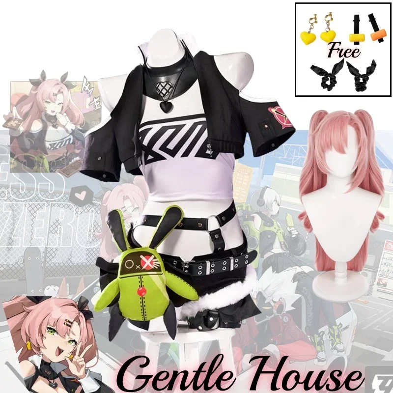 Game Zenless Zone Zero Gentle House New Roles Cosplay Costume Clothes Anime Uniform Wig Sexy Woman Cosplay Costume Clothes Wig