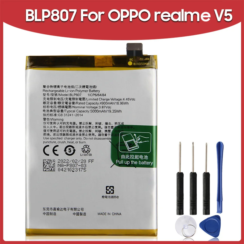 

Original Phone Battery BLP765 BLP779 BLP781 BLP805 BLP807 For Oppo A91 A92S A52 A32 A93 A55 Realme V5 5G Batteries with Tools