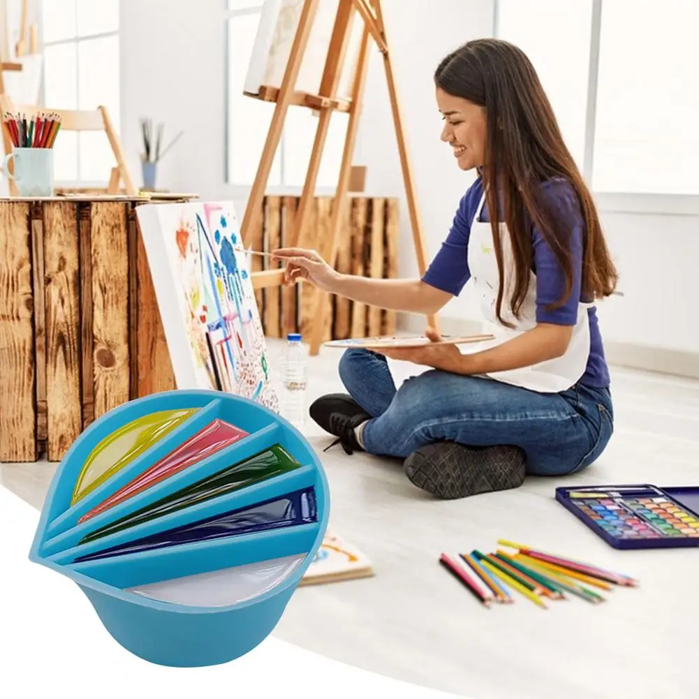 Waterproof Mixing Cup Silicone Waterdrop Shape Color Mixing Cup Set for Diy Uv Resin Jewelry Making Blue Liquid for Color