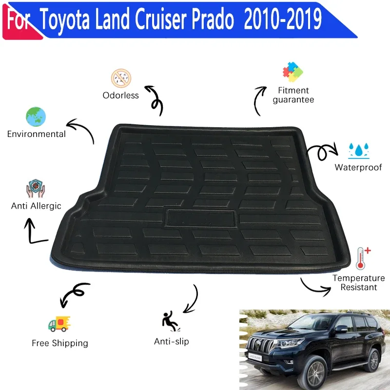 

Коврик в багажник автомобиля для Toyota Land Cruiser Prado J150 150 7 мест 2010 ~ 2019 2015 Автомобильный задний багажник накладки на багажник противоскользящие аксессуары