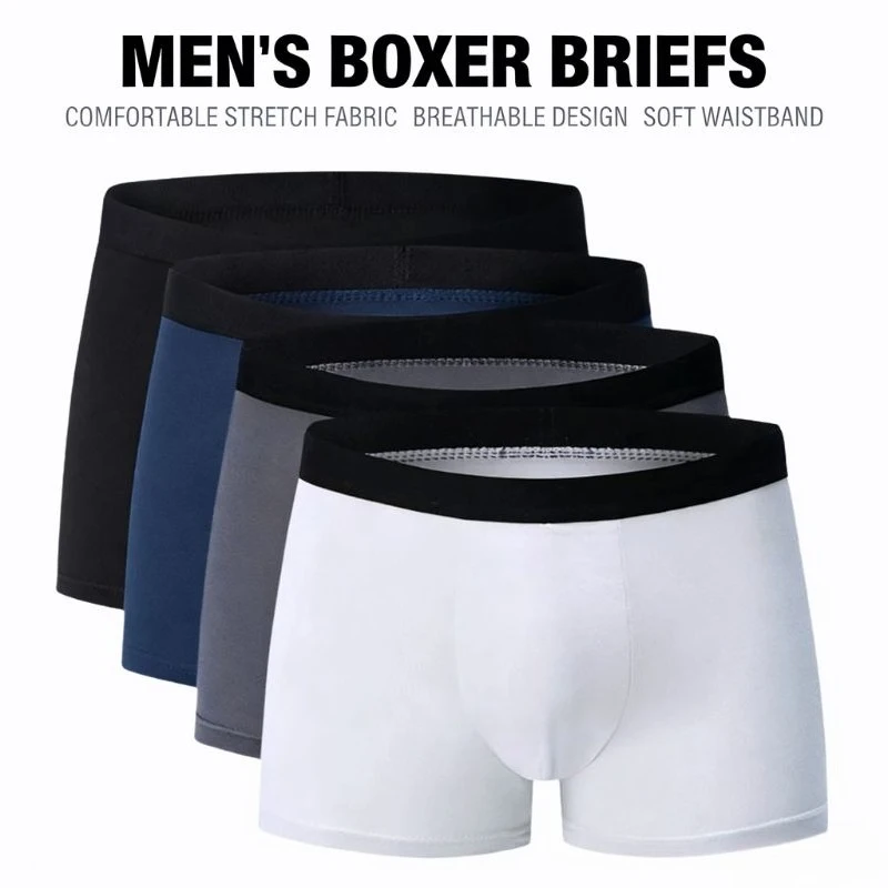 

Mens Classic Solid Milk Silk Boxer Briefs Soft Breathable Daily Underwear Comfort Stretch Casual Trunks Everyday Wear Boy Shorts