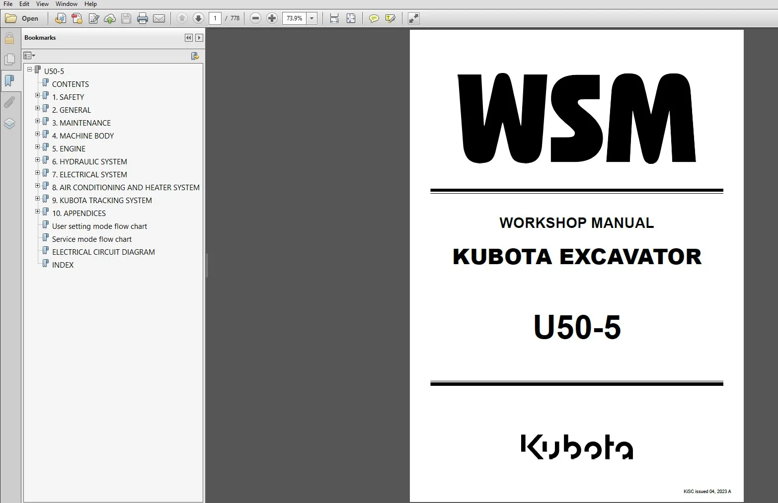 

SpecDiag Kubota Construction Полный ручной НАБОР PDF 2024 (английский язык) 20 ГБ