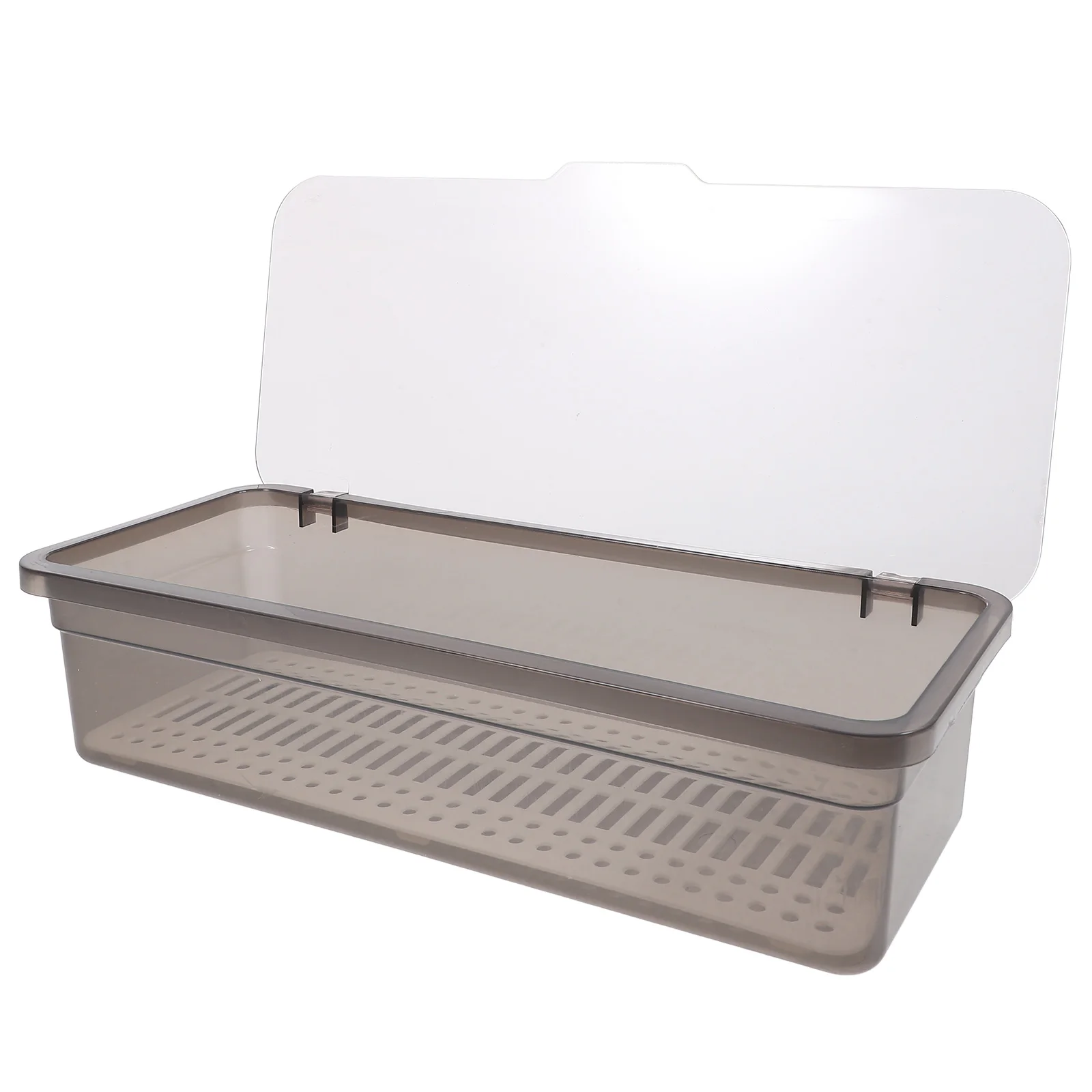 

Chopstick Storage Box Transparent Lid Kitchen ganizer Spoon Holder Utensil Container Silverware Storage Gray 25cm