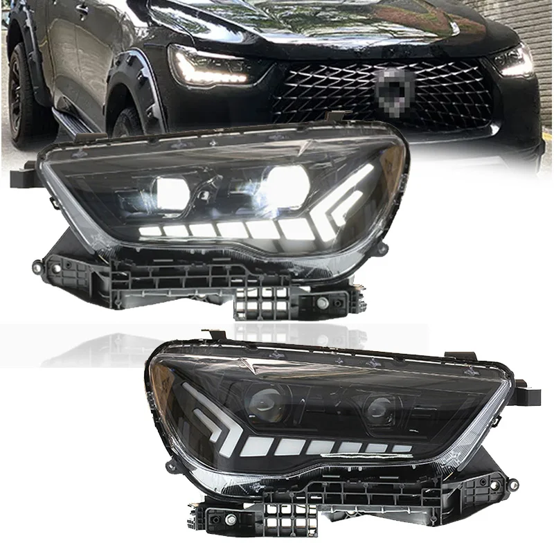 

For GWM Power Commercial Edition 2019-2022 Headlight Assembly Conversion Kit with LED Projector DRLs and Sequential Turn Signals