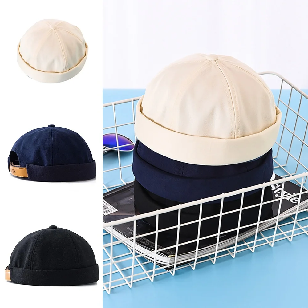 

New Fashion 1 pcs Adjustable Unisex Docker Sailor Biker Cap Casual Brimless Skull Beanie Hat