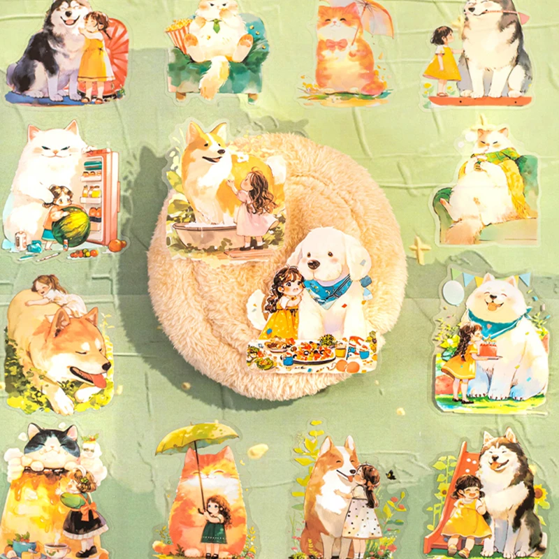 

30 шт., серия «Влюбленный мир питомцев», наклейки для домашних животных, сделай сам, блокнот, коллаж, альбом для вырезок, фоторамка, чехол для мобильного телефона, планшетный альбом