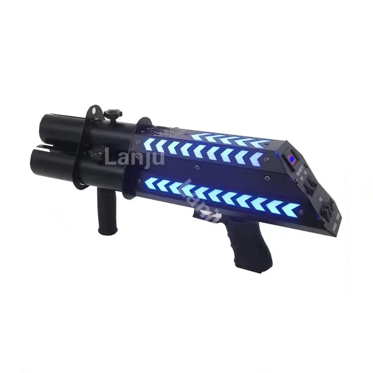 LED 3head electronic fireworks gun Disco DJ handheld atmosphere paper jet printer wedding colored paper gun Stage lighting props