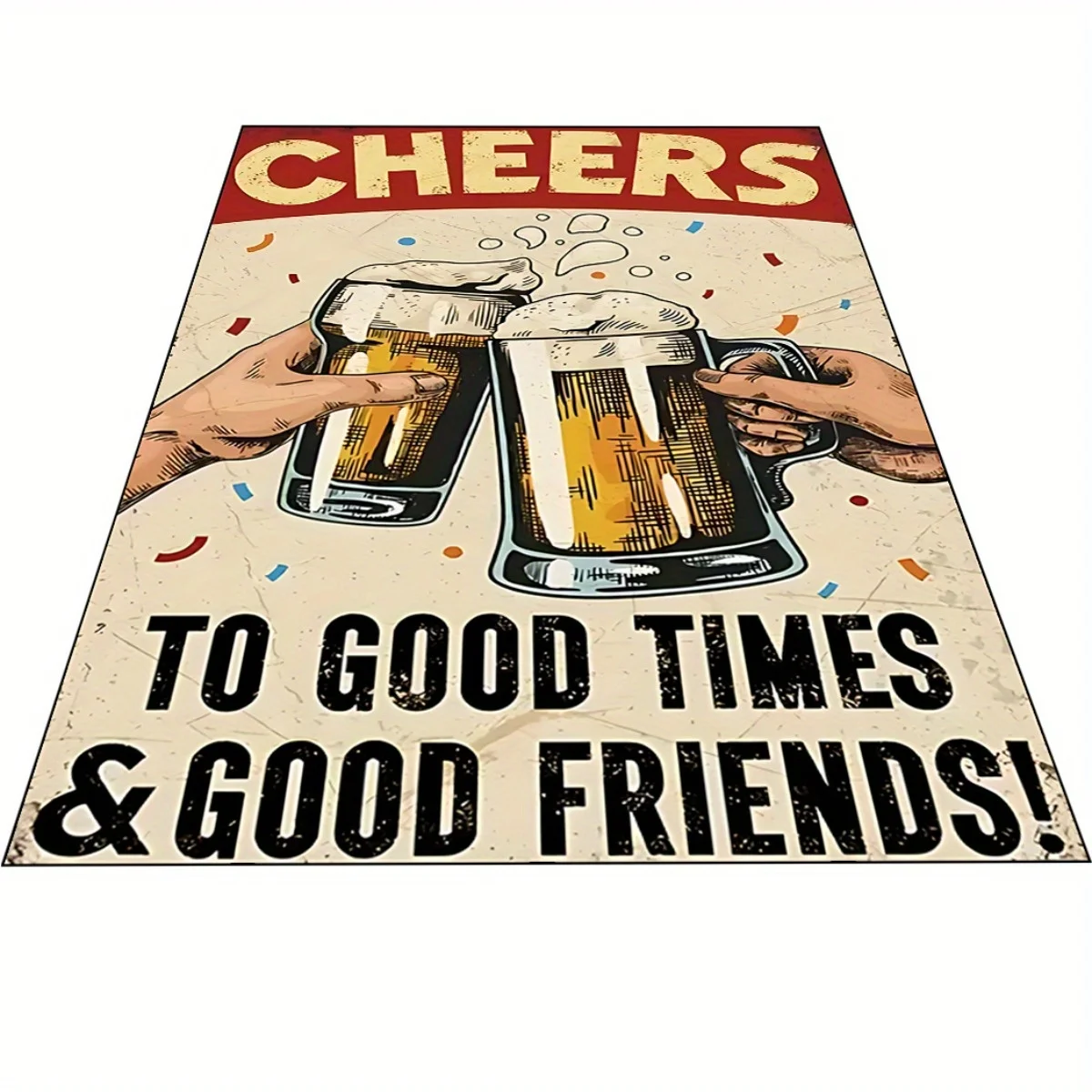 Flannel Printed Beer Cheers Rug Good Times and Friends Design Soft Fleece Outdoor Mat Garden Patio Carpet Party Decor Rugs