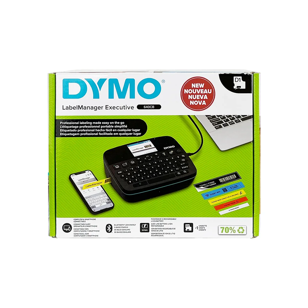 High Performance Portable DYMO LabelManager Executive 640CB LM 640CB D1 Tape Rechargeable Label Printer W/ PC & - Connectivity view 2