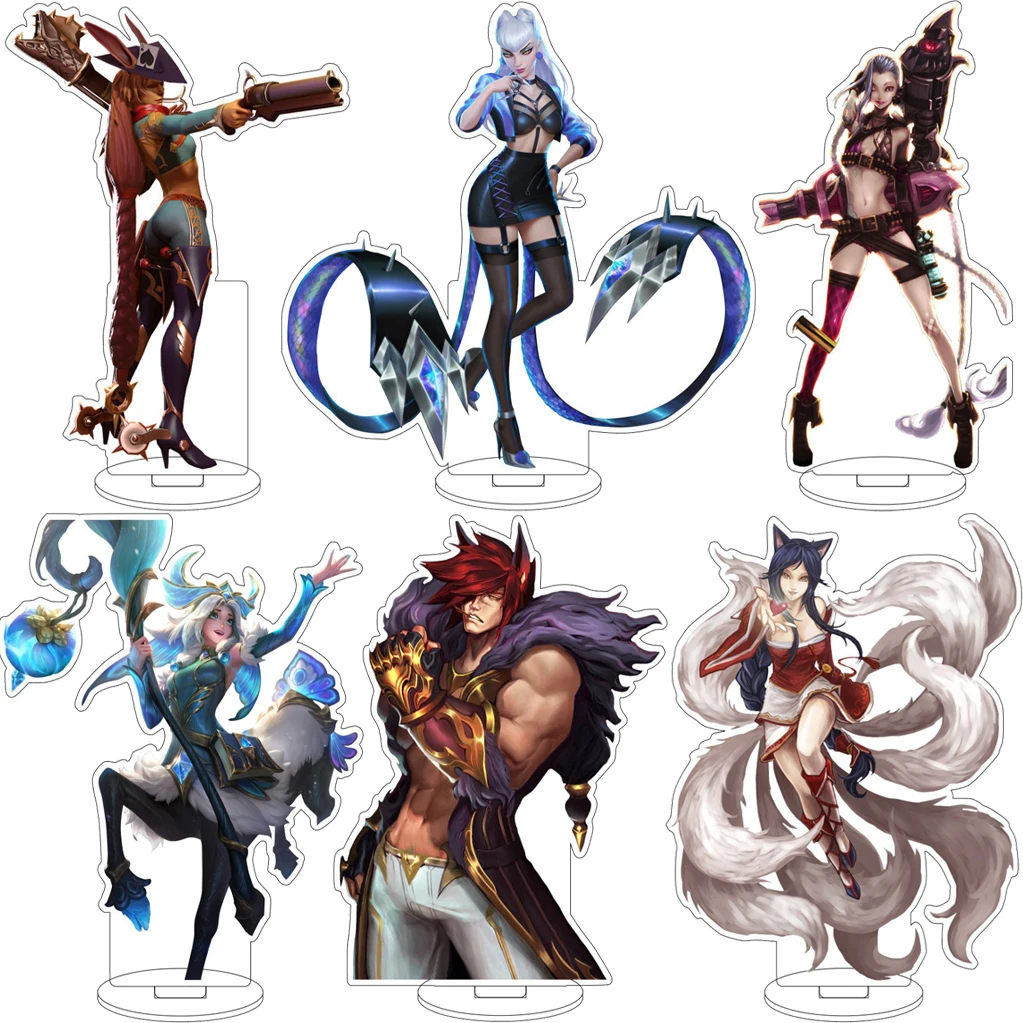 Figura Acrílica de 16 cm de Anime y Videojuegos, Lol Evelynn, Jinx, Yuumi, Kai'Sa, Ahri, Lux, Miss Fortune, con Base, Adornos, Regalos