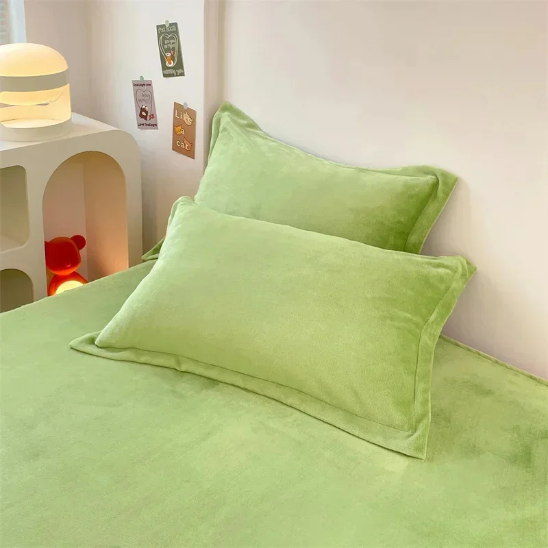 2pcs/pack Velvet Pillowcase Winter Warm Polyester Envelope Pillow Case Skin-friendly Sleeping Pillow Cover 48x74cm