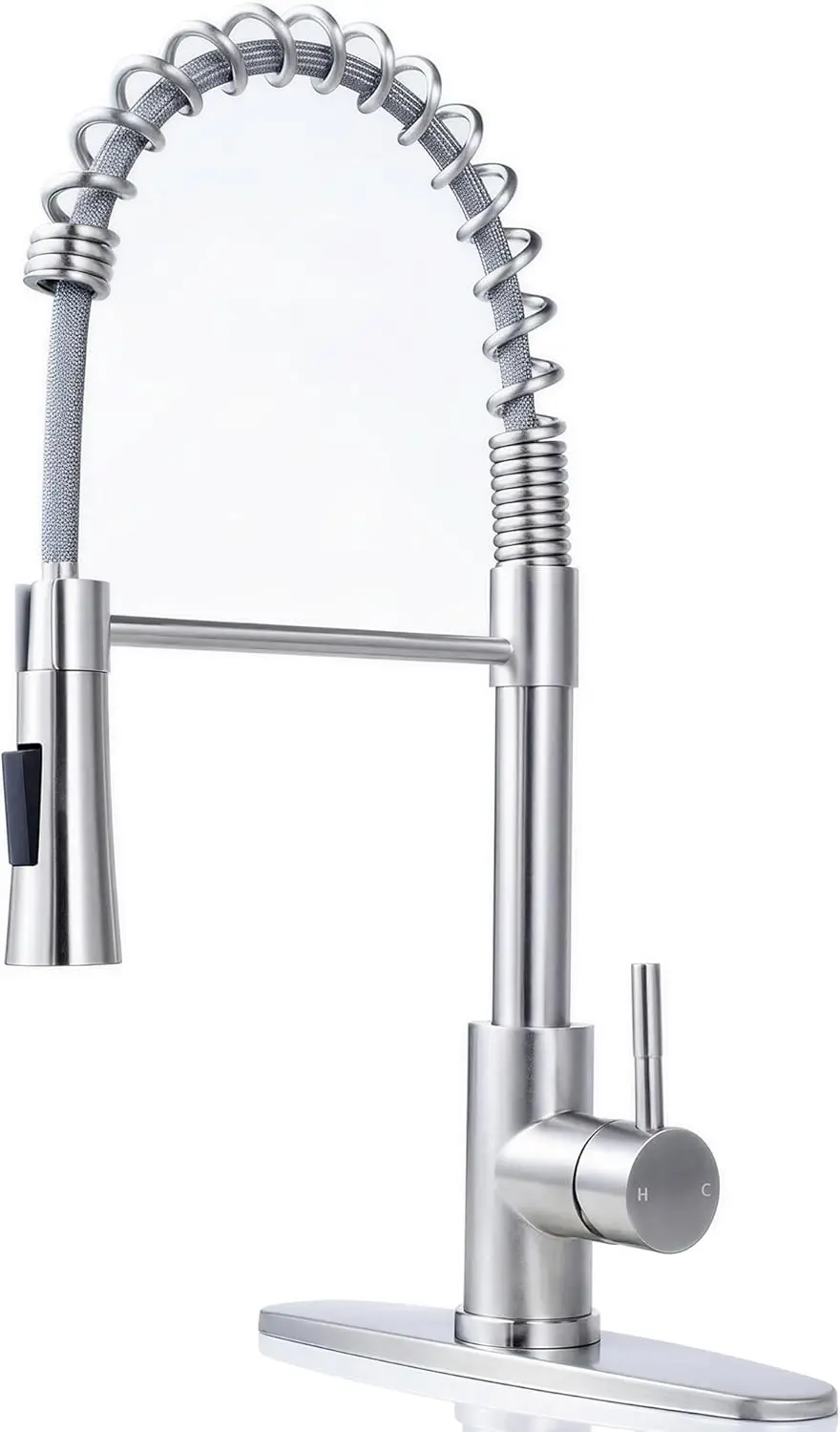 

Выдвижной кухонный смеситель, матовый никель, нержавеющая сталь, однорычажный, для мойки, для автодомов, кемперов, улицы