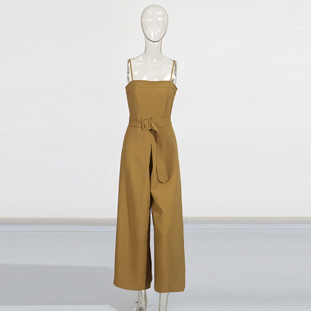 جمبسوت غير رسمي وبسيط موديل 2025 جمبسوت جديد بدون حمالات وحزام عالي الجودة معلق بأرجل واسعة #3