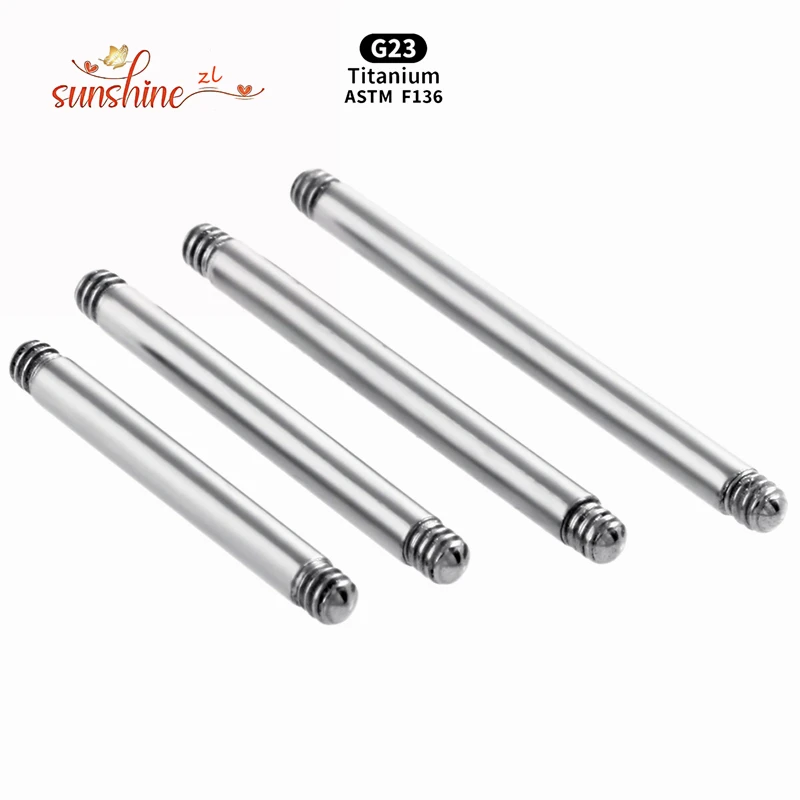 10/50 PCS G23 Titanium Straight Barbell Piercing Tongue Ring Replacement Accessories Earring Piercing Barbell Parts Body Jewelry