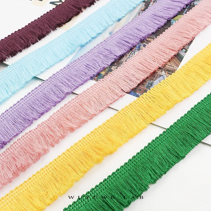 5 meters/lot Thicken Tassel Lace Fringe Trim Headgear Clothing Curtain Pillow Decoration Ribbon Colored Sewing Fringe 2.5cm