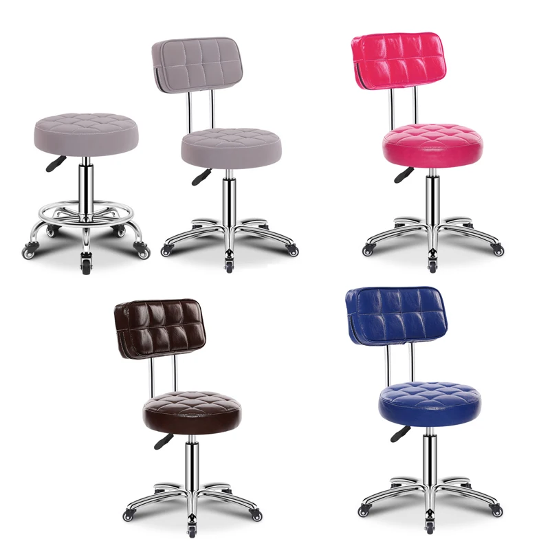 

Nordic Barbershop Barber Salon Office Chair With Wheels Furniture Hairdressing Chairs Beauty Round Leather Stool Bar Stools