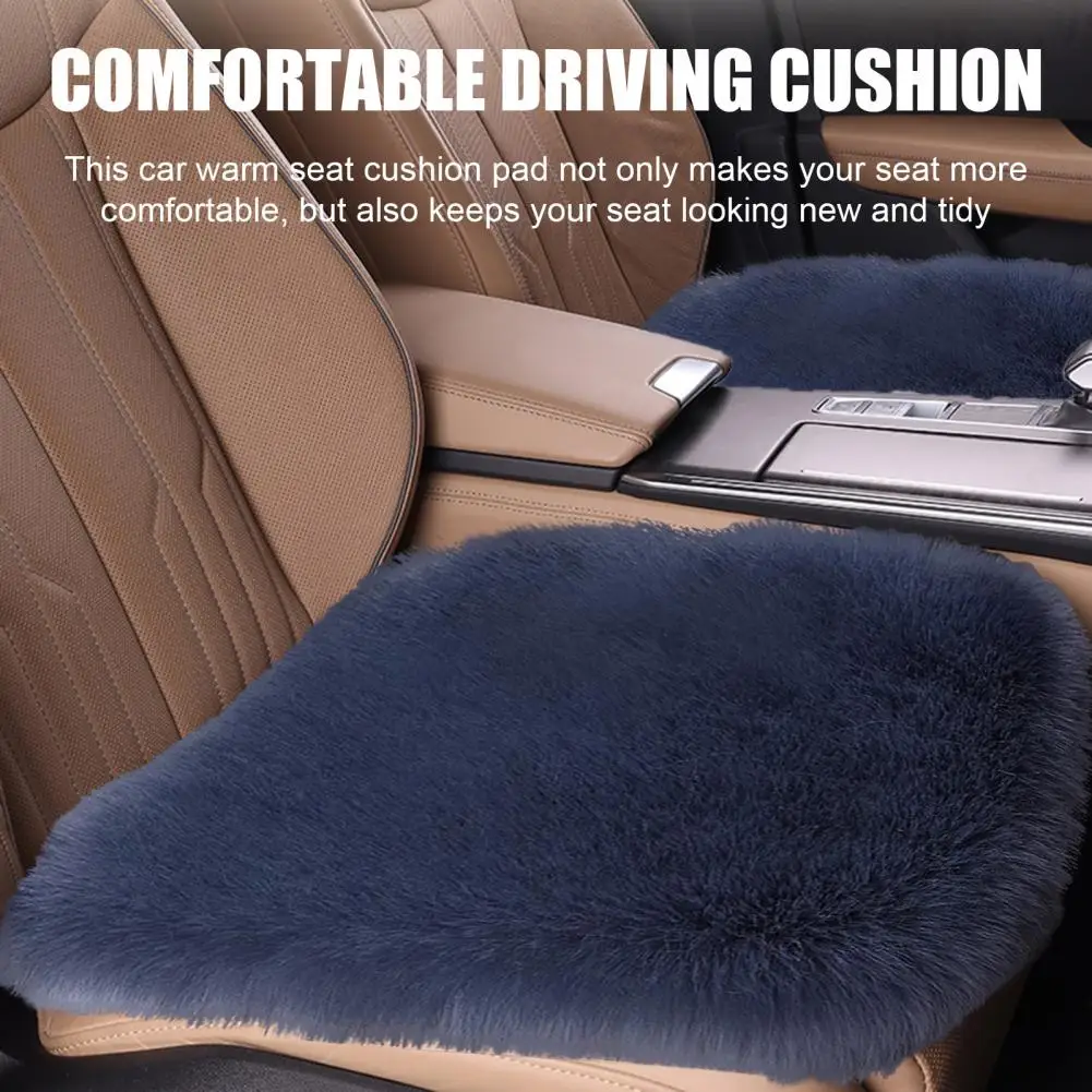 Car Seat Cushion Luxury Thickened Plush Car Seat Pad Non-Slip Moisture-Wicking Stain-Resistant Washable Seat Cover Protector