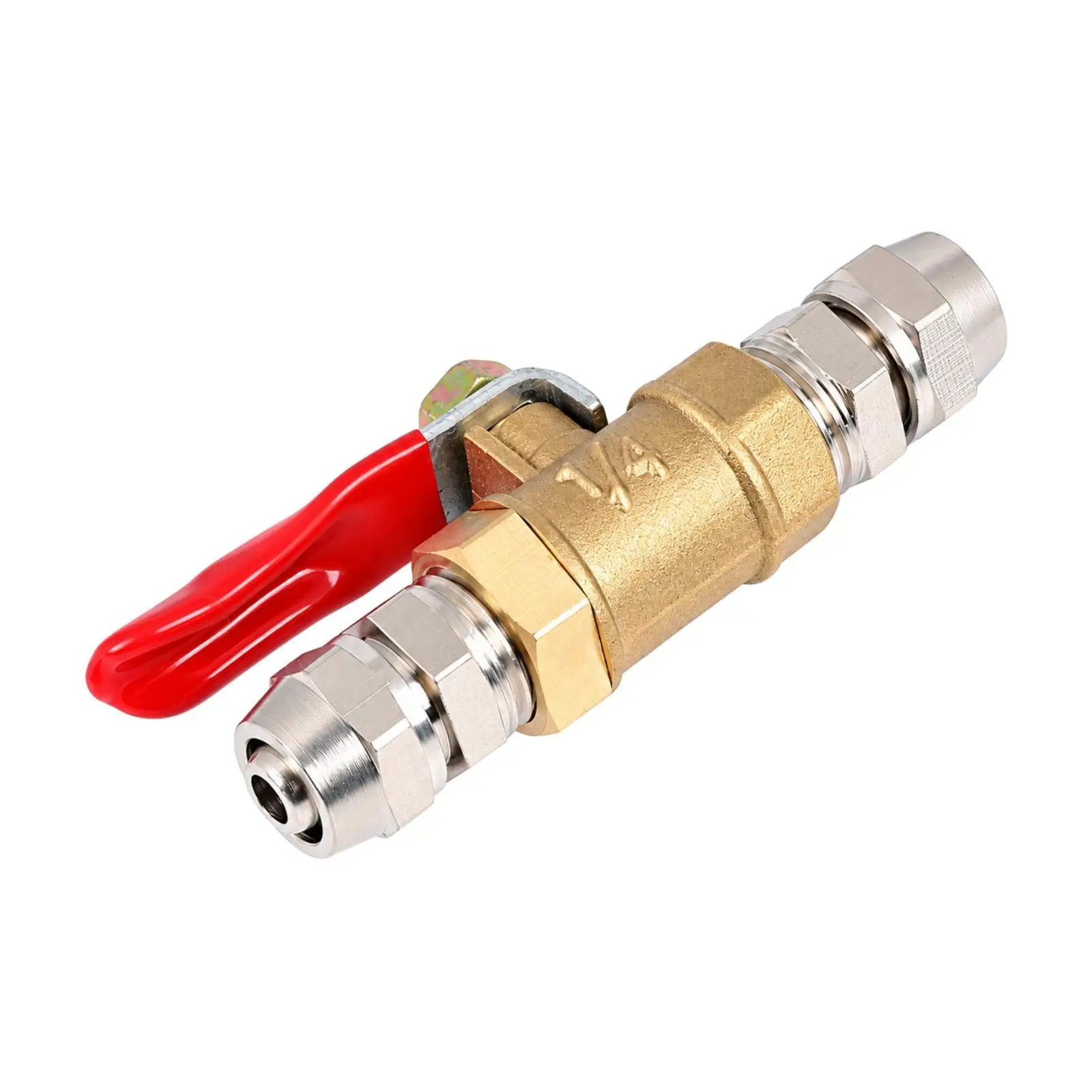 Brass Inline Pneumatic Ball Valve Quick Connect Fittings for Air Conduit Systems and Pressure Regulation Tasks