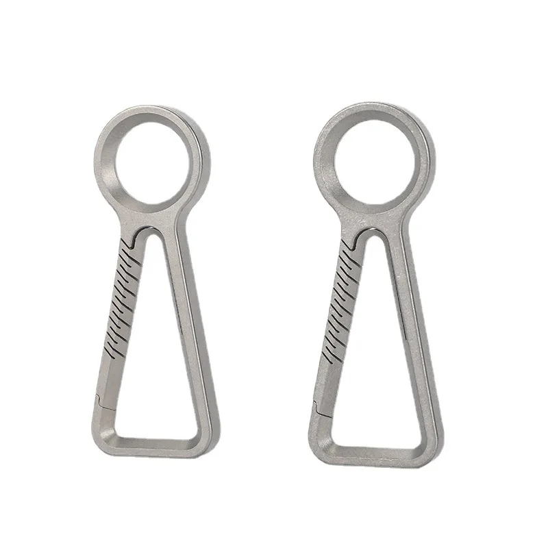 Stainless Steel Keychain, Multifunctional Car Key, Minimalist Keyring, Pendant, Outdoor Mountain Climbing Buckle