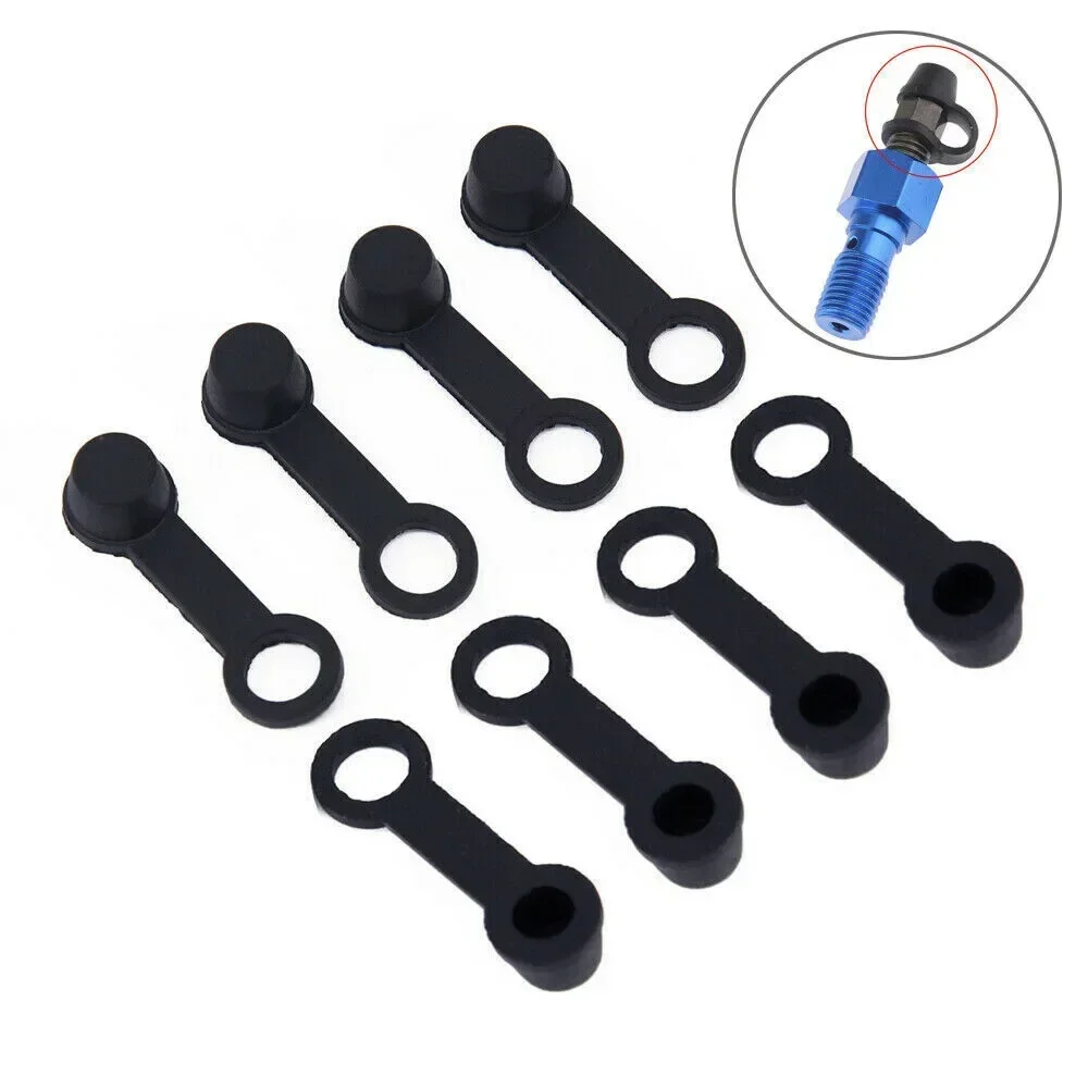 8pcs Car Brake Pump Dust Cap Oil Drain Screw Cap Motorcycle Brake Caliper Sealing Nipple Screw Rubber Dust Cap Cover USEFUL