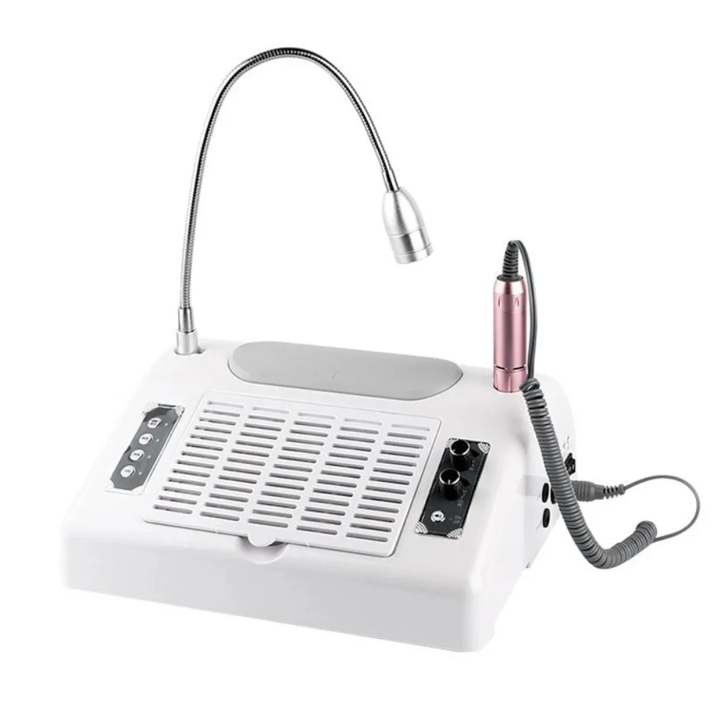 Multifunctional Nail Art Machine Nail Drill UV Lamp Powerful Dust Collector Professional Salon Nail Cleaning Equipment