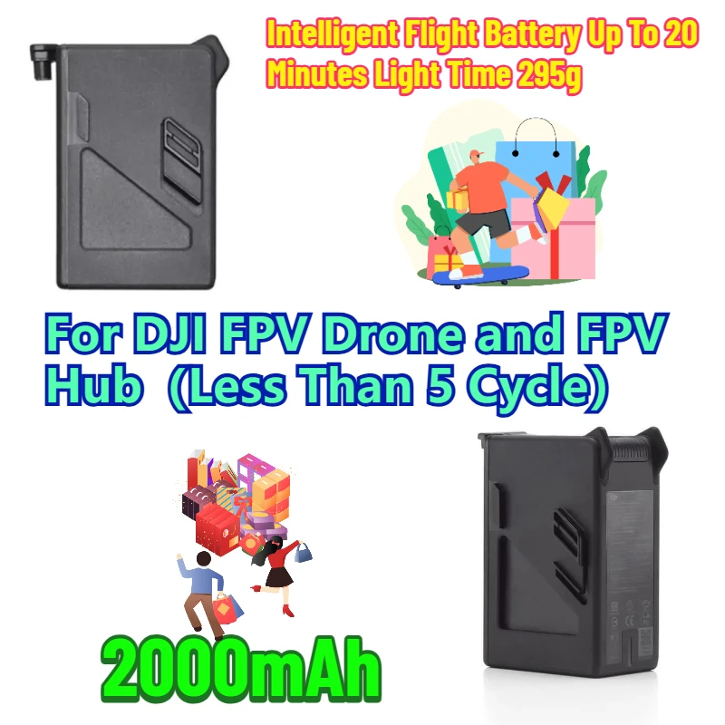 

2000mAh Intelligent Flight Battery Up To 20 Minutes Light Time 295g for DJI FPV Drone and FPV Hub（Less Than 5 Cycle）