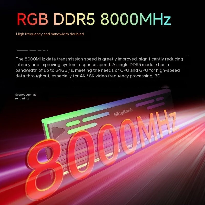 NEW KingBank DDR5 デスクトップメモリ RAM 16GB×2 24GB×2 6000 8000