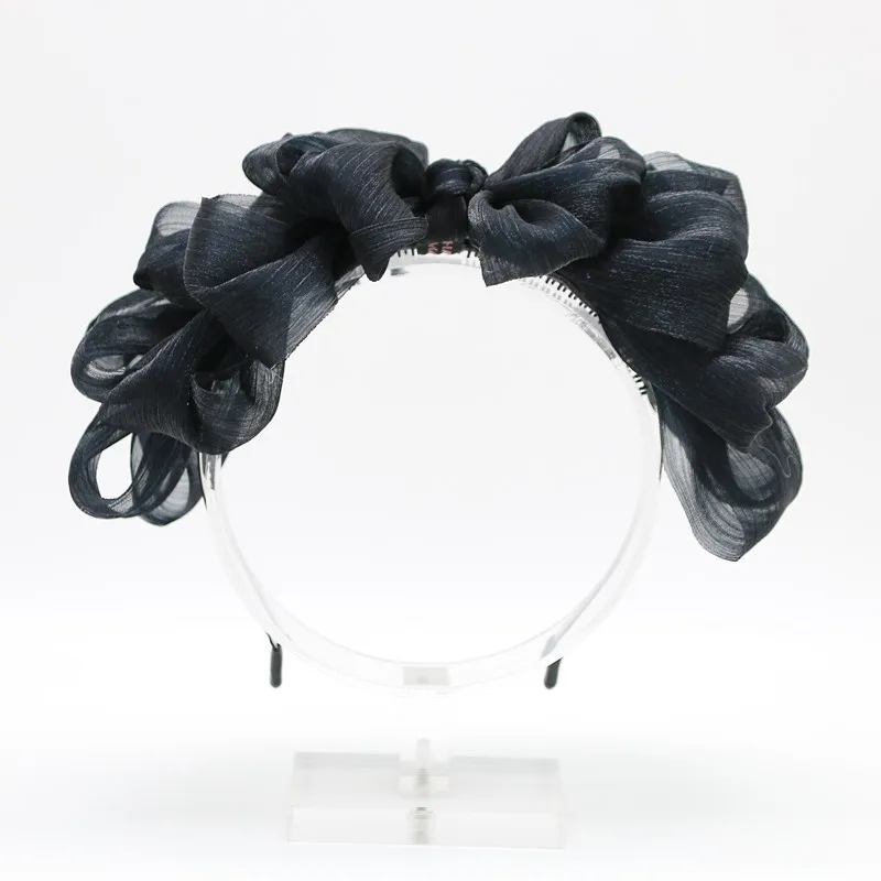 

NEW SPRING SUMMER STYLE fashion lace bow full headband girls large bow fashion hairband with teeth