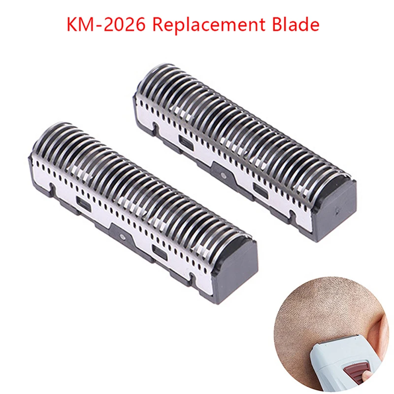 2Pcs Original Electric Shavers Blades Golden Foil Knife Net and Cutter Head Suitable for KM-2026 Floating Razor