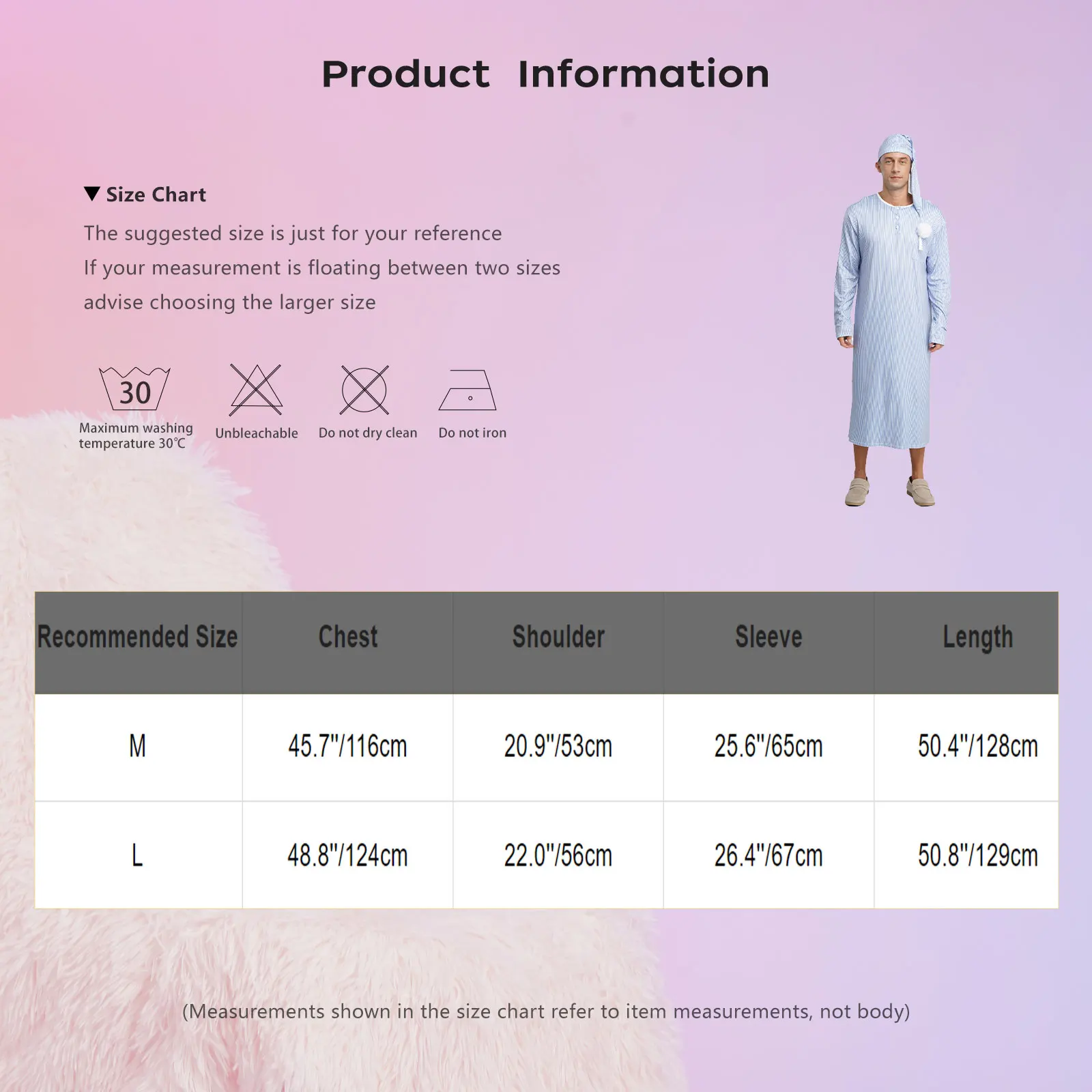 Męski szlafrok w paski z czapką, kompletny zestaw do spania, wygodny strój do wylegiwania się, odzież domowa na świąteczne noce.