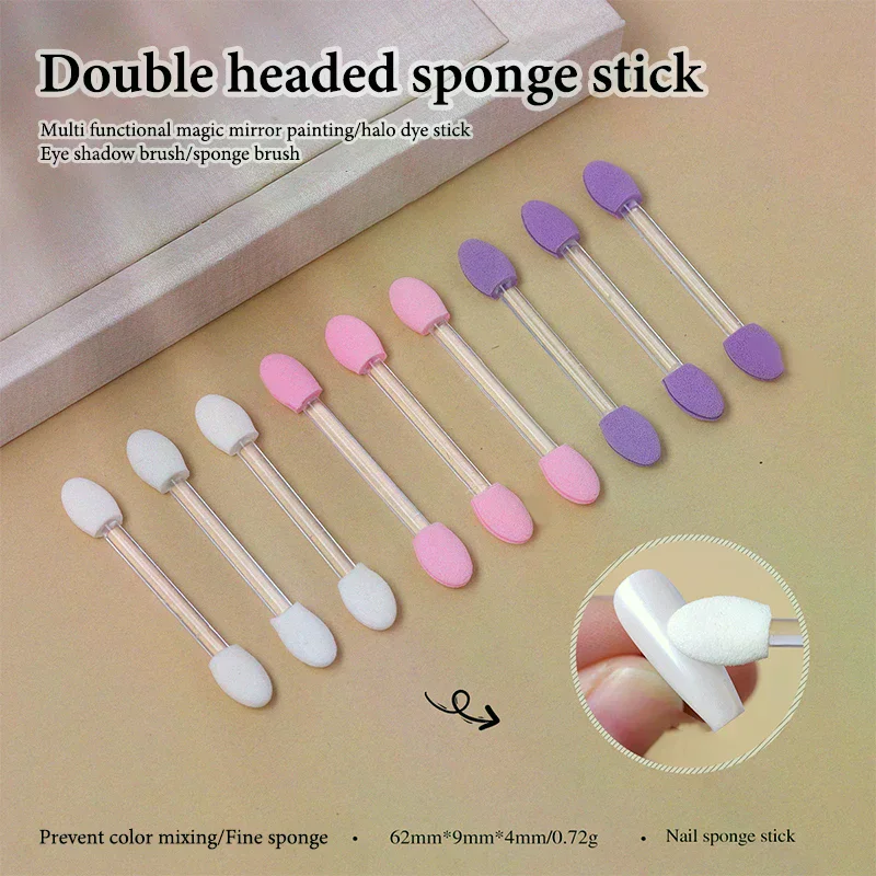 10Pcs EyeShadow Brush Applicator Professional Makeup Sponge Stick Cosmetic Brush Double-End Beauty Cosmetic Supplies