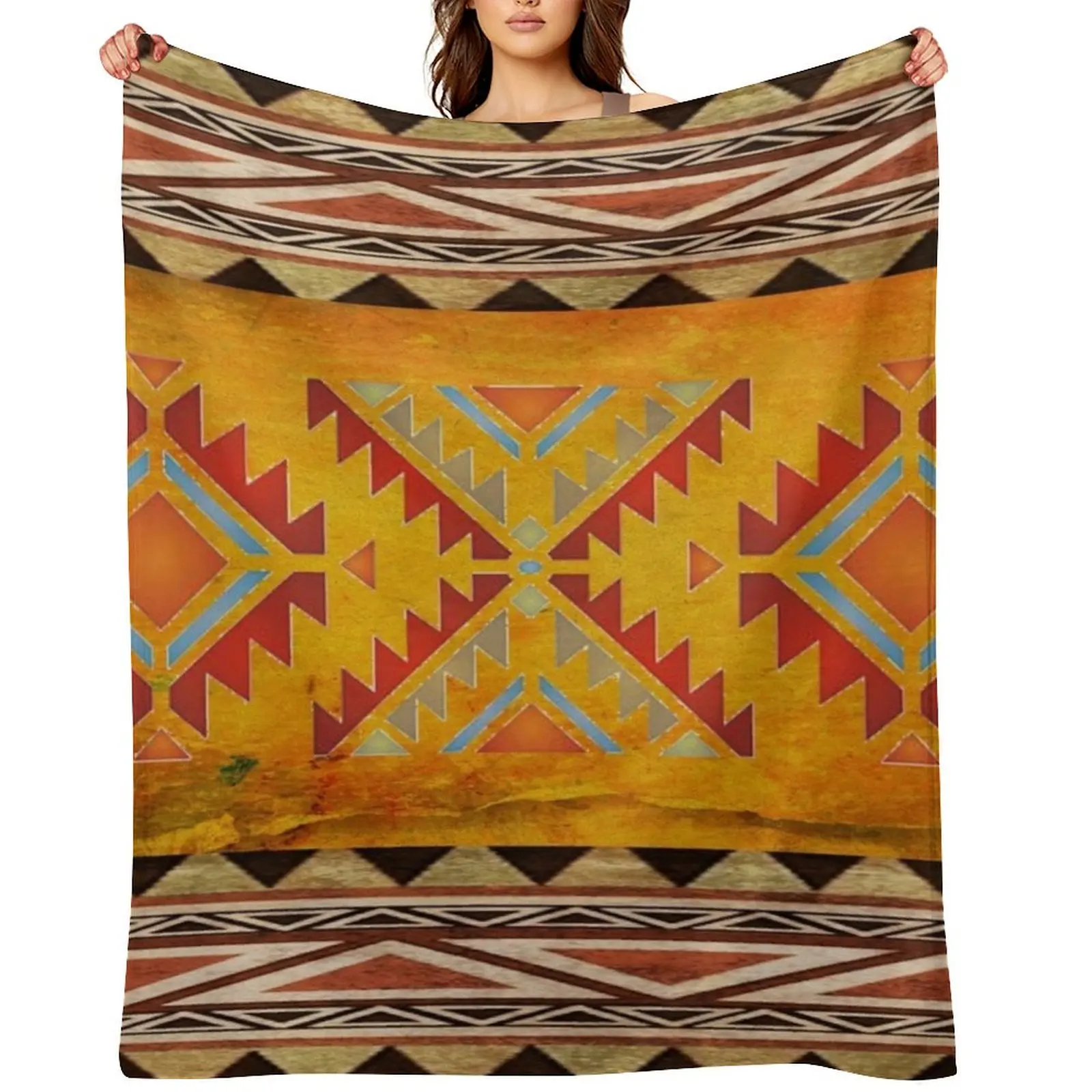 

Aztec pattern Navajo Throw Blanket Thermal Nap Furrys Designers Blankets