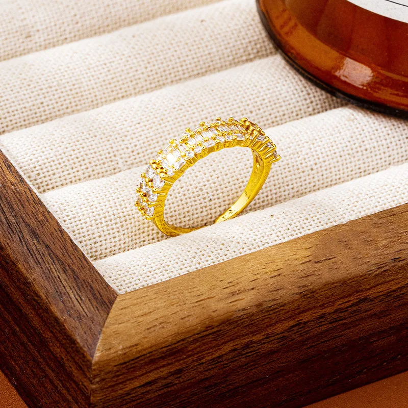 

Женское открытое кольцо с бриллиантами, 24-каратное золото AU999 — ослепительные бриллианты, гибкий открытый дизайн, грация AU999 24 карата