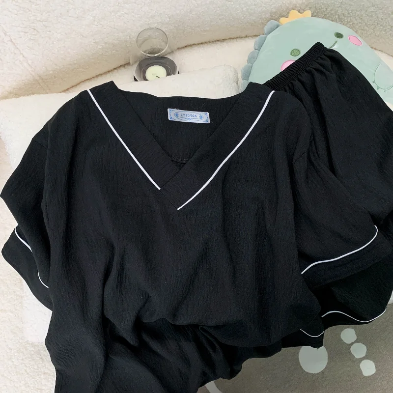 

Korean Style Casual Solid Pajamas Set for Men Simple Summer New Short Pajamas Man 2 Piece Set Men's Night Fashion Soft Home Wear