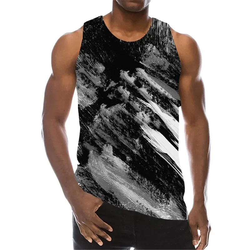 Tie-dye Men's Tank Tops Summer Sleeveless Street Style Man Vest 3D Gradient Printed Harajuku Casual Tanks 6XL Plus Size