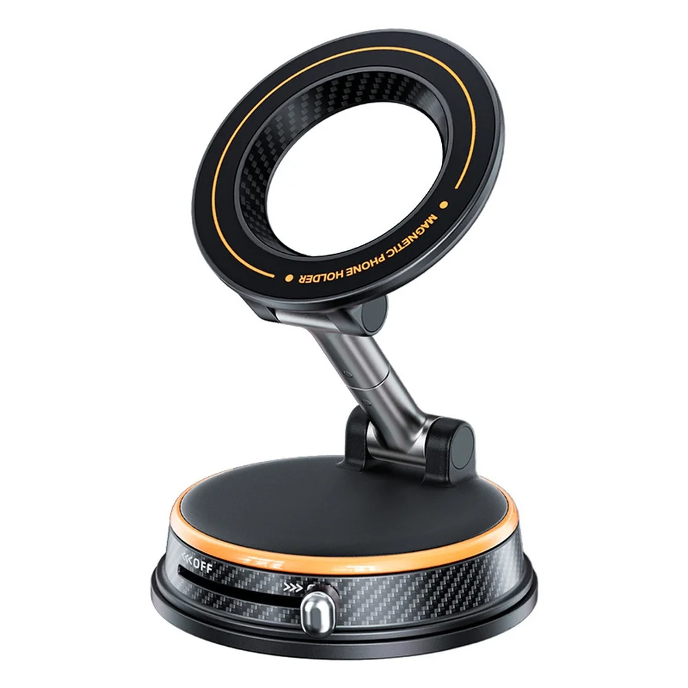 

Vacuum Mount Car Phone Holder Featuring Full Motion Rotation and Multi-Axis Joint for Adjustable Viewing Angles