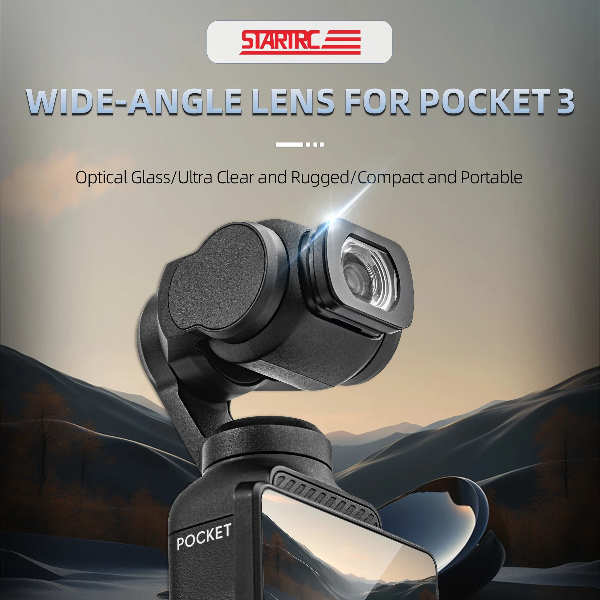 

STARTRC For DJI Pocket 3 Accessories Wide Angle Lens Filter Osmo Pocket 3 Sport Camera External Expanded View Wide-angle Filters