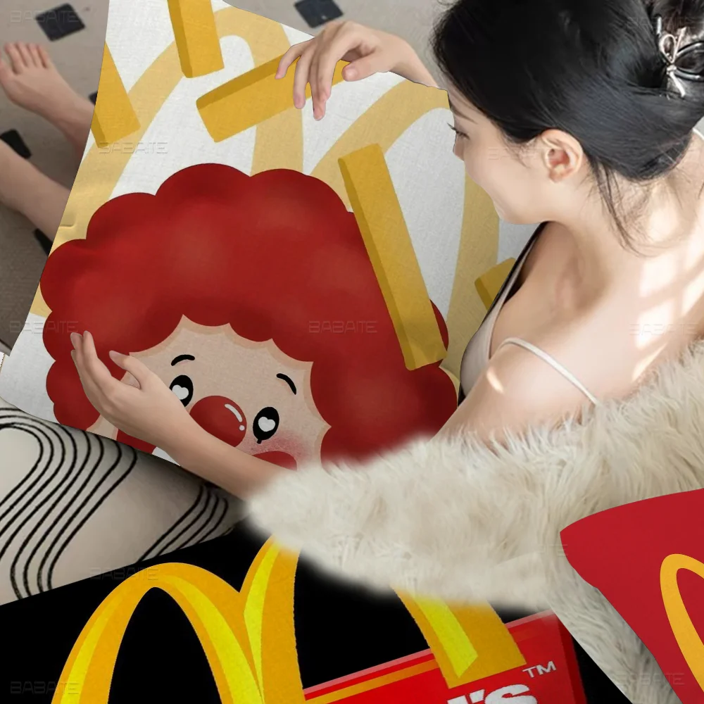 

Cartoon Mcdonalds Fries Pillowcase Toon Gift Cushion Cover Bedroom Home Sofa Chair Seat Decor Pillow Case