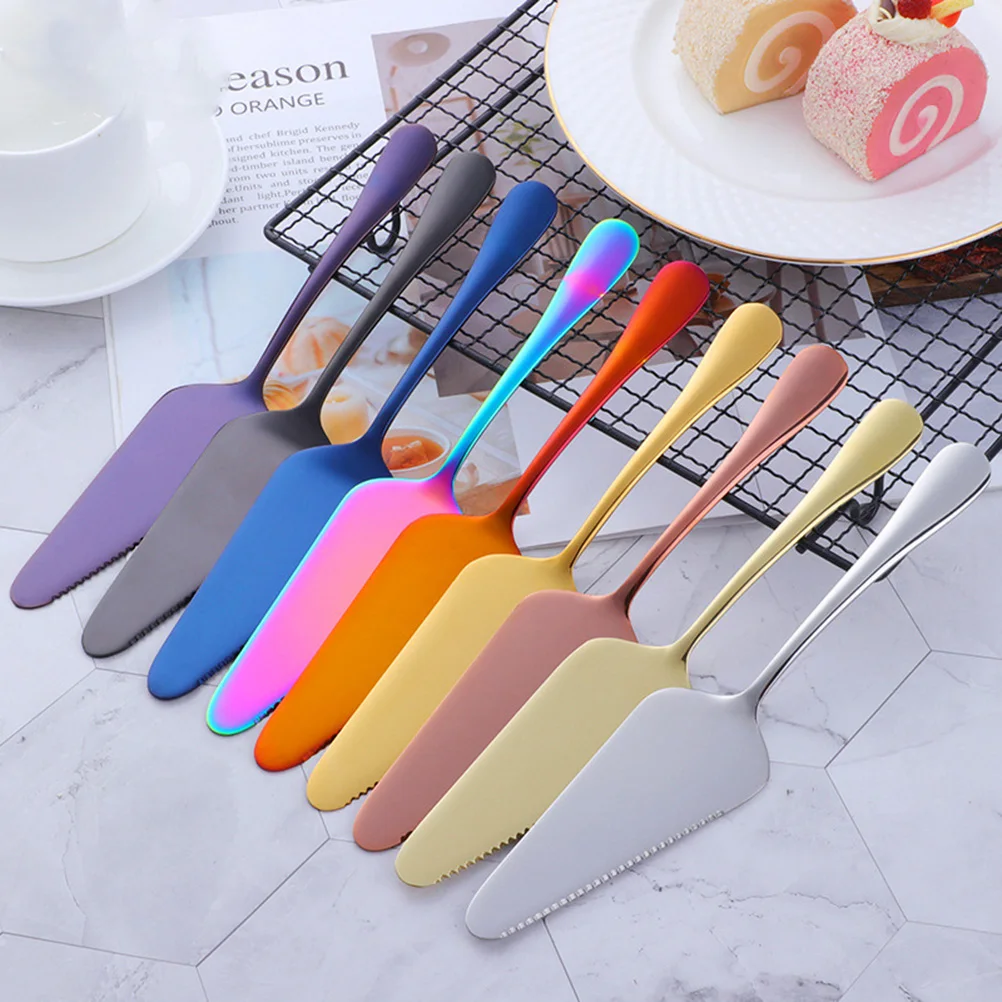 

Serrated Stainless Steel Cake Shovel Baking Tool Kitchen Pizza Cheese Gold Ergonomic Easy Clean Mirror Finish